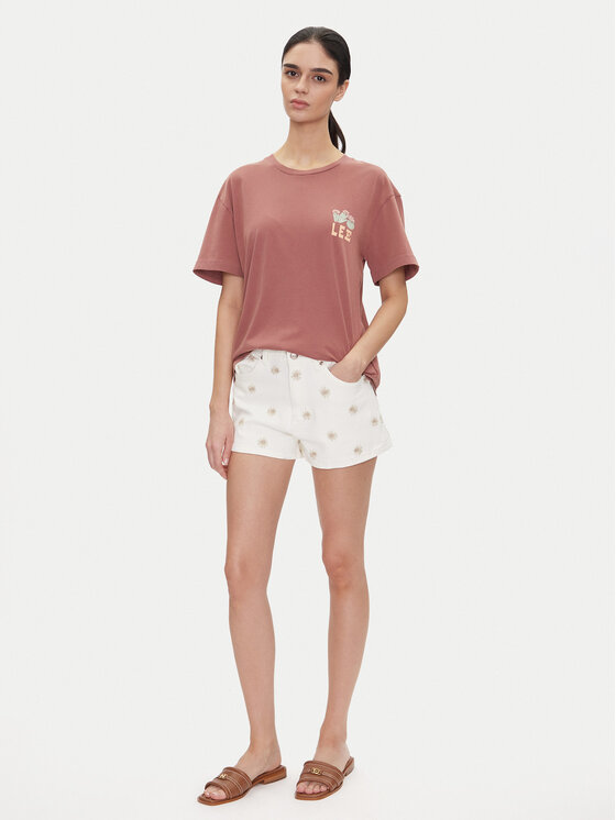 Lee Lee Футболка Vintage 112363834 Рожевий Relaxed Fit