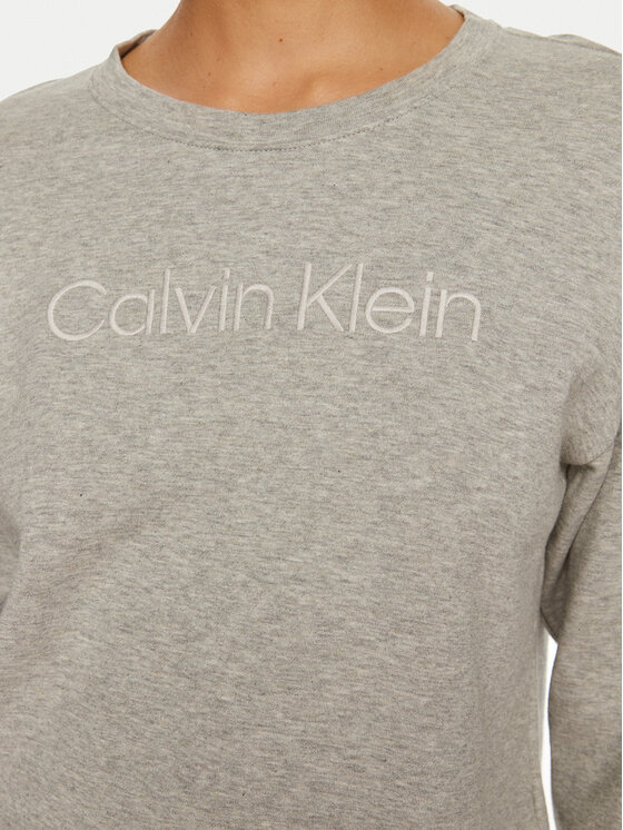 Calvin Klein Calvin Klein Zgornji del pižame Relaxed Crew Pullover QS7273E Siva Regular Fit