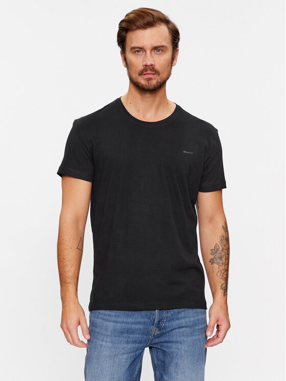 Gant Gant Komplet t-shirt majic﻿ C-Neck 2 Pack 900002008 Črna Regular Fit