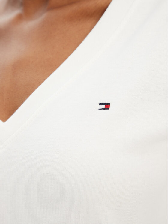 Tommy Hilfiger Tommy Hilfiger Majica New Cody WW0WW40584 Écru Slim Fit