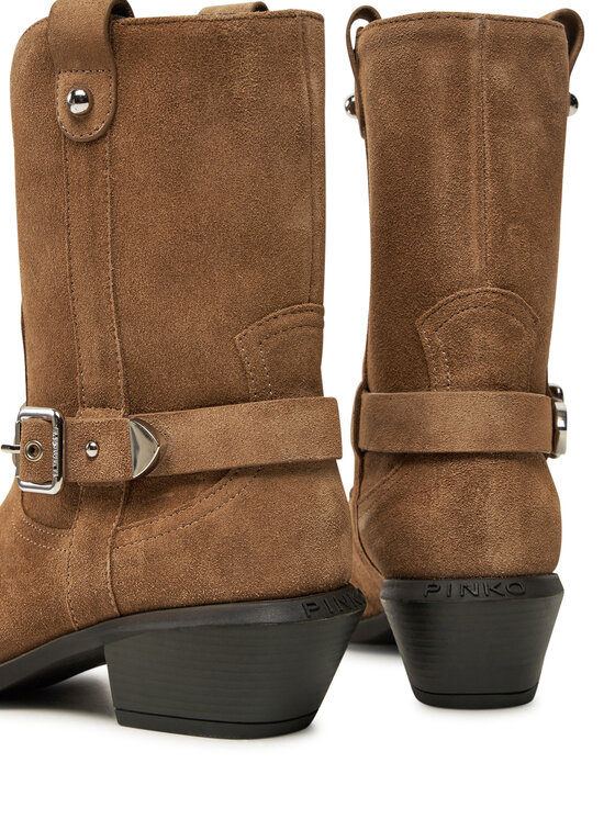 PINKO Каубойски обувки PINKO Tex 08 SD0197P002 Кафяв