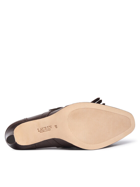 LAUREN RALPH LAUREN Pantofi LAUREN RALPH LAUREN Colleen Perforated Calfskin Kiltie Pump 802P02364004 Maro închis