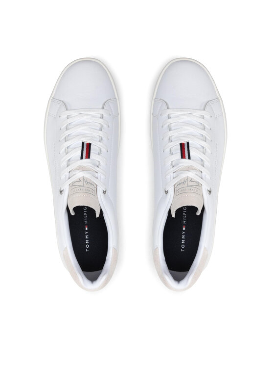 Tommy Hilfiger Zapatillas Tommy Hilfiger Retro Tennis Cupsole Leather FM0FM03726 Blanco