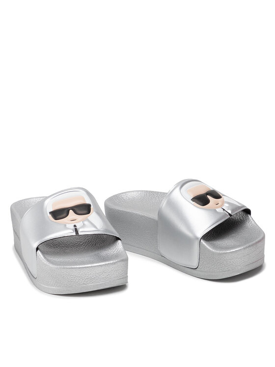 KARL LAGERFELD Klapki KARL LAGERFELD KL80805 Srebrny