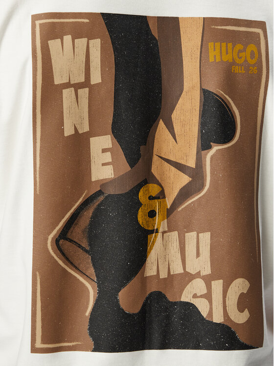 HUGO HUGO Футболка Detzi 50563795 Білий Relaxed Fit
