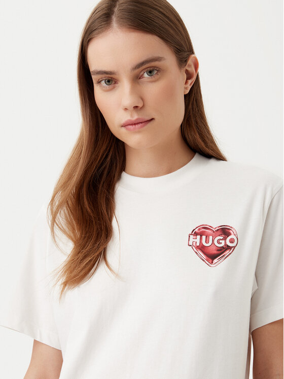 HUGO HUGO Футболка Vintage 50534545 Білий Boxy Fit