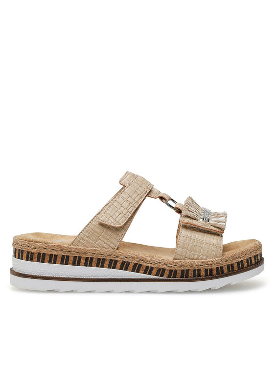 Rieker Klapki Rieker V79K8-60 Beżowy