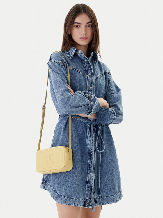 Calvin Klein Geantă Calvin Klein Bold Ck Camera Bag LV04F3220G Galben