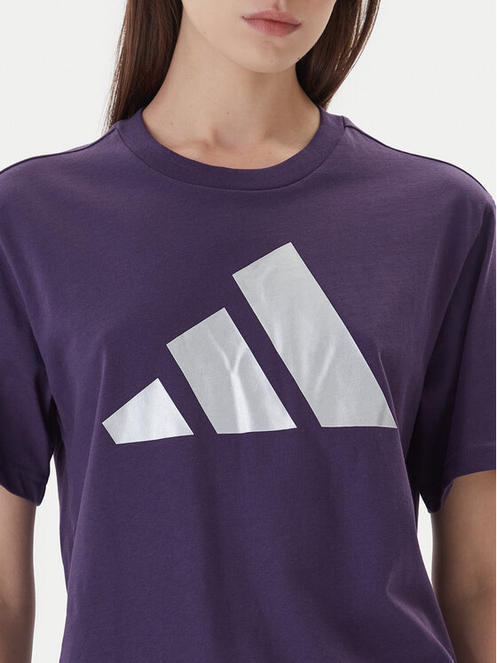 adidas adidas Marškinėliai Holiday Metallic Graphic JV8527 Violetinė Regular Fit