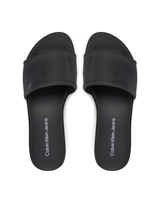 Calvin Klein Jeans Чехли Calvin Klein Jeans Flatform Sandal Slide In Nylon YW0YW01791 Черен