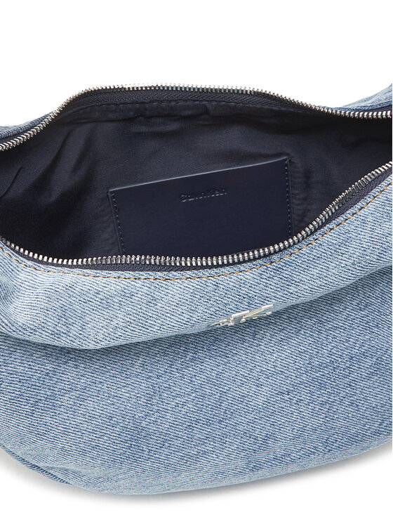 Calvin Klein Geantă Calvin Klein Denim Soft Crescent Sm LV04F3207G Albastru