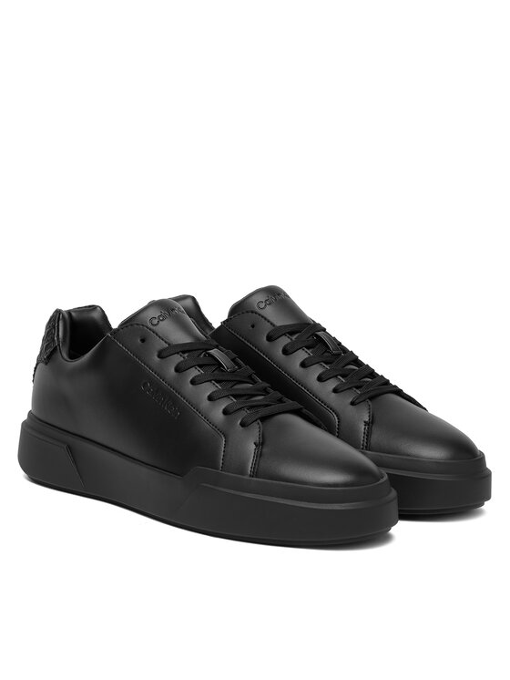 Calvin Klein Sneakersy Calvin Klein Chunky Cupsole Laceup Lth Bt Aop HM0HM02070 Černá