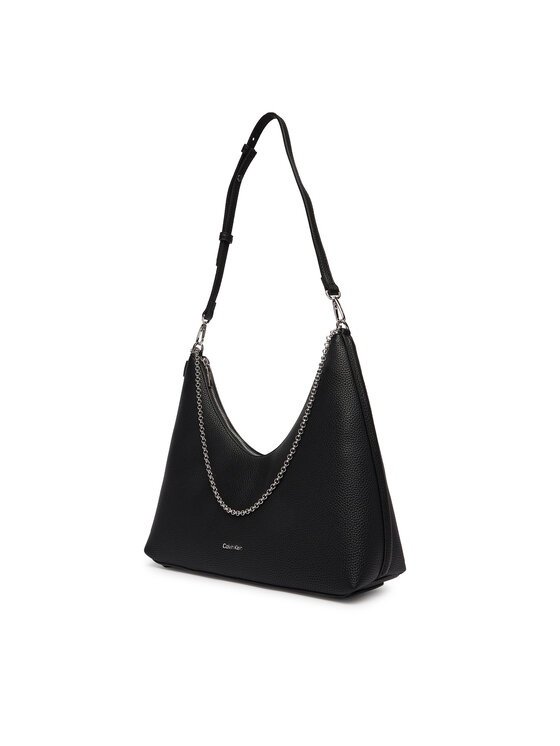 Calvin Klein Ročna torba Calvin Klein Emblem Hw Pebble Shoulder Bag LV04F3495G Črna