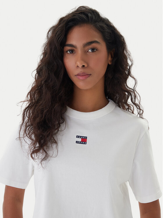 Tommy Jeans Tommy Jeans Camiseta Badge DW0DW22202 Écru Boxy Fit