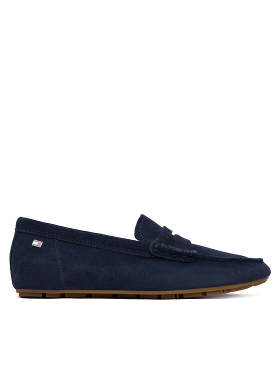 Tommy Hilfiger Mokasinke Tommy Hilfiger Flag Soft Suede Driver Loafer FW0FW08558 Tamnoplava