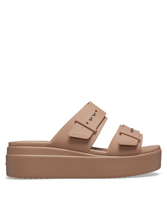 Crocs Klapki Crocs Brooklyn Low Wedge Sandal W 207431 Beżowy