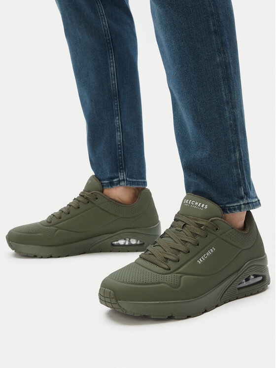Skechers Сникърси Skechers Uno - Stand On Air 52458/DKGR Зелен