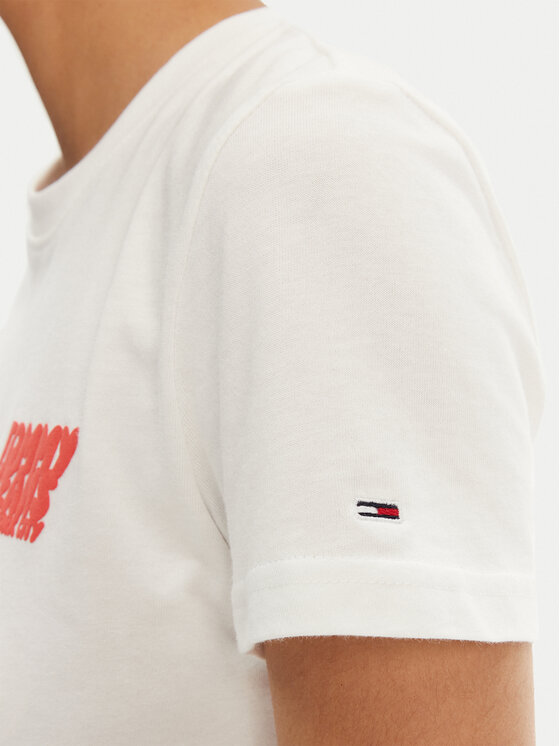 Tommy Jeans Tommy Jeans T-Shirt Bubble DW0DW21338 Λευκό Regular Fit