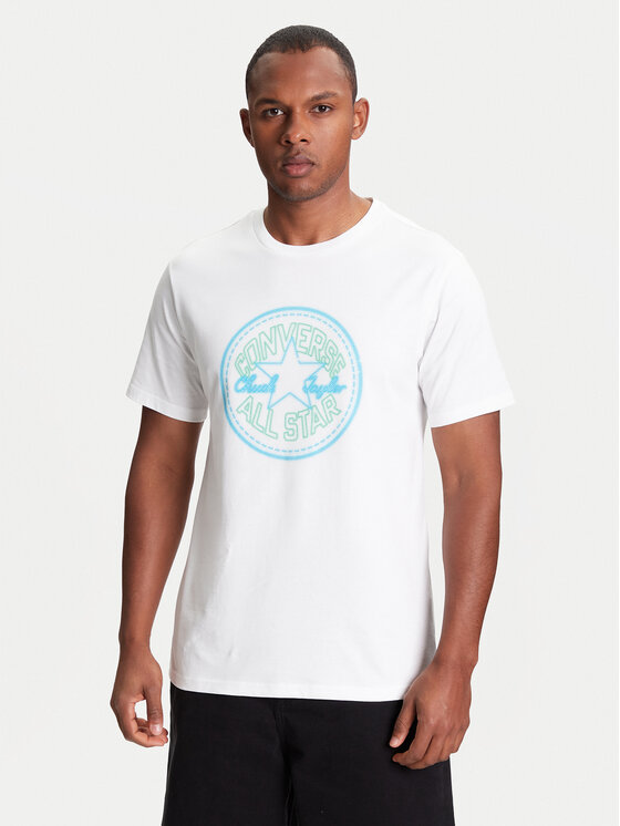 Converse Converse T-shirt Neon Sign All Star Patch 10027722-A02 Bianco Regular Fit