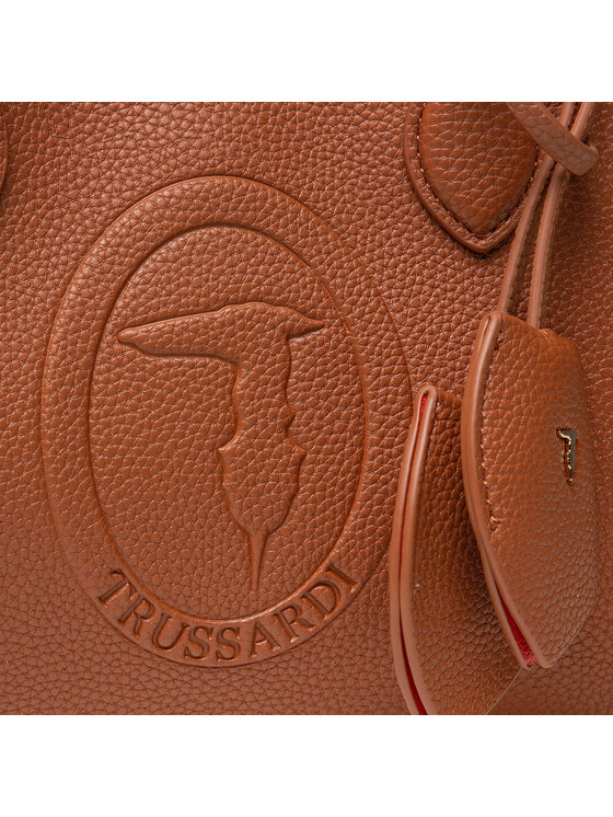 Trussardi Torebka Trussardi Pre Iris Tote Sm Stampa Cervo 75B01098 Brązowy