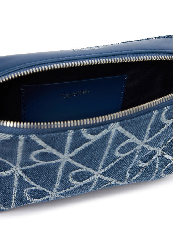 Calvin Klein Ročna torba Calvin Klein Emblem Aop Denim Camera Bag LV04F3430G Modra