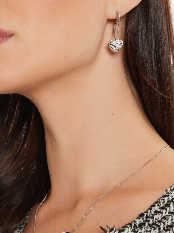 Guess Naušnice Guess JUBE04 505JW Stříbrná