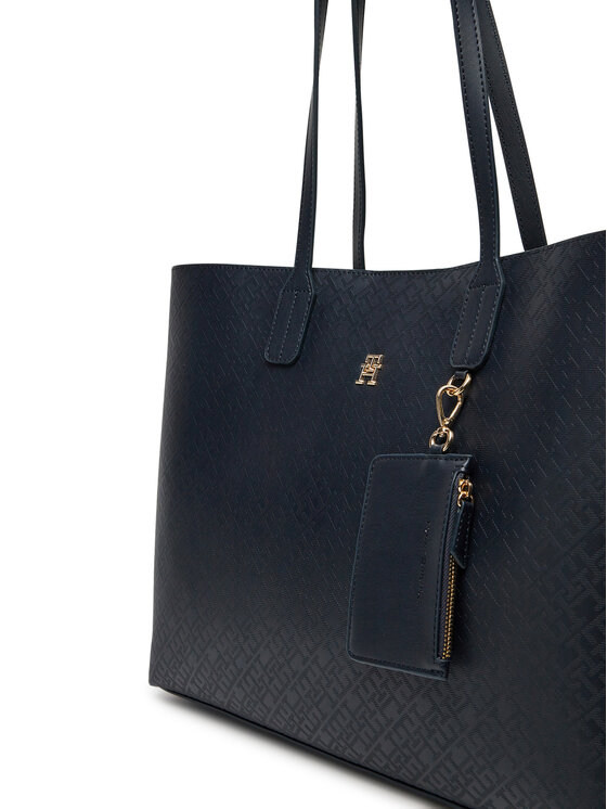 Tommy Hilfiger Τσάντα Tommy Hilfiger Th Distinct Tote Mono AW0AW17195 Σκούρο μπλε