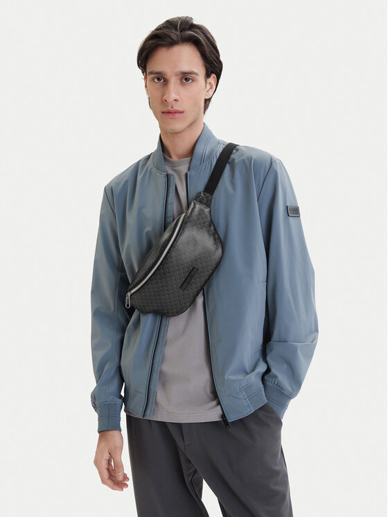 Calvin Klein Jostas soma Calvin Klein Emblem Aop Coated Waistbag LV04D3135G Melns