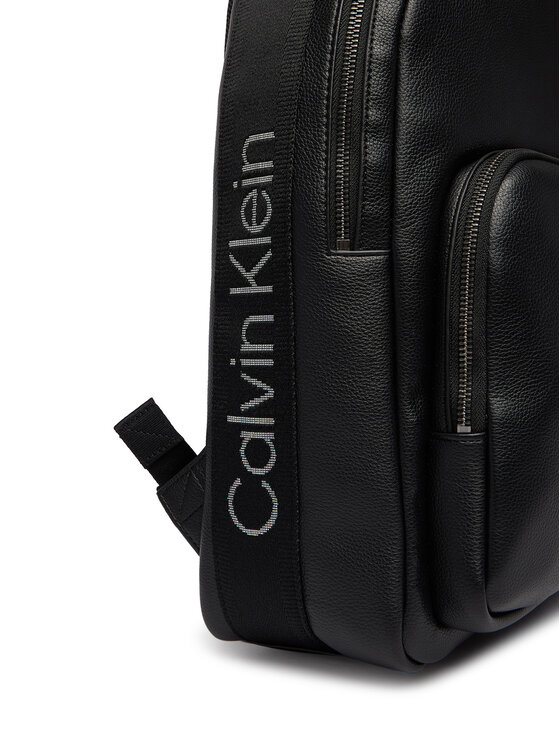 Calvin Klein Kuprinės Calvin Klein Webbing Strap Round Backpack LV04D3282G Juoda