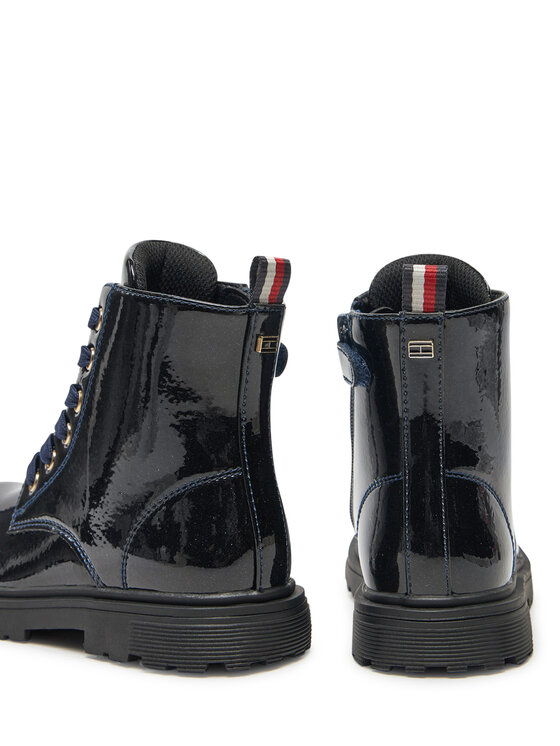 Tommy Hilfiger Cizme Tommy Hilfiger Lace-Up Bootie T1A5-33564-1237 S Bleumarin