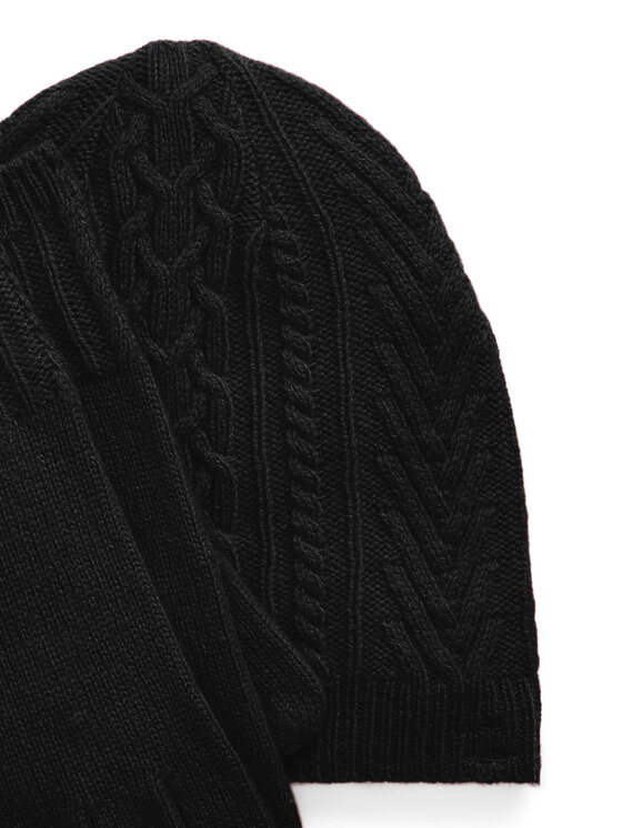 LAUREN RALPH LAUREN Zestaw czapka, szalik i rękawiczki LAUREN RALPH LAUREN 454960056002 Czarny