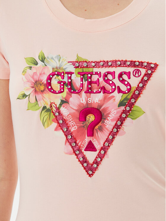 Guess Guess Футболка W5GI10 J1314 Рожевий Slim Fit