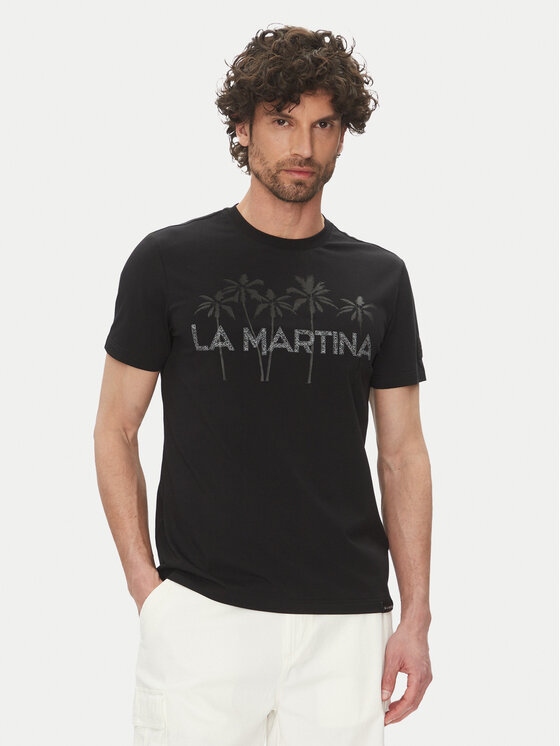 La Martina La Martina T-Shirt Andy MAR311 JS324 Μαύρο Regular Fit