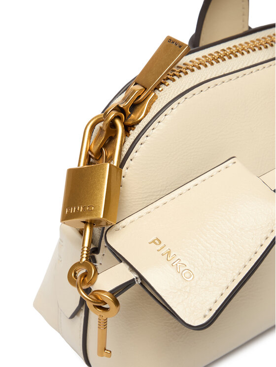 PINKO Kabelka PINKO Bowling Bag Baguette AI 25-26 105334 A2VW Écru