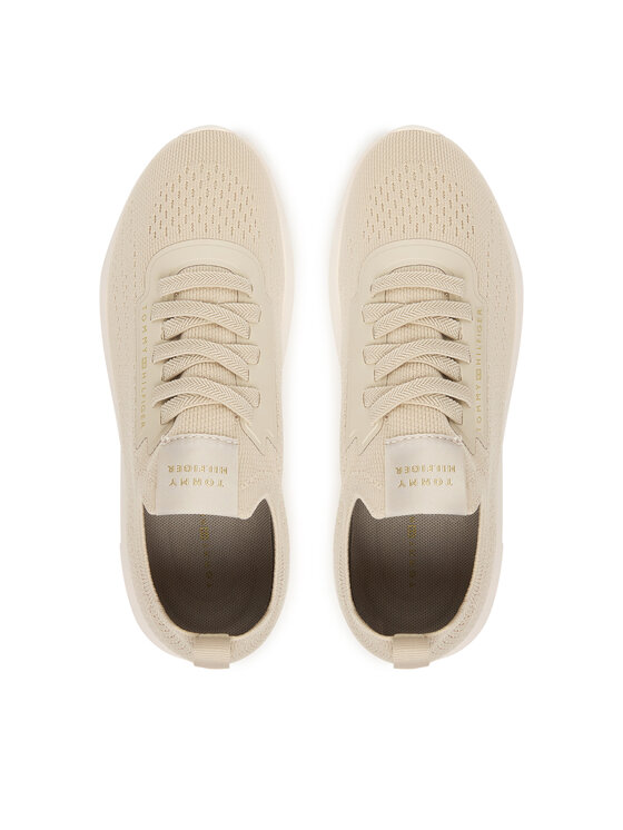 Tommy Hilfiger Sneakersy Tommy Hilfiger Th Knit Extralight Runner FW0FW09112 Beżowy