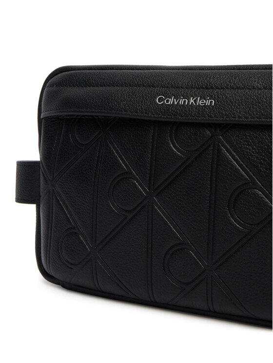 Calvin Klein Geantă pentru cosmetice Calvin Klein Xl Emblem Aop Embo?Ss Dopp Kit LV04D1179G Negru