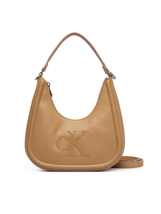 Calvin Klein Torebka Calvin Klein Bold Ck Small Crescent LV04F3561G Beżowy