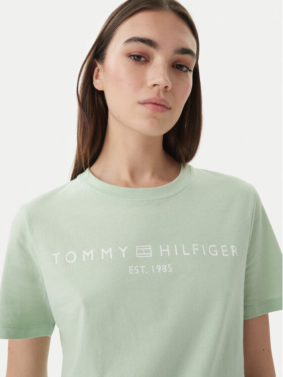 Tommy Hilfiger Tommy Hilfiger Camiseta WW0WW40276 Verde Regular Fit