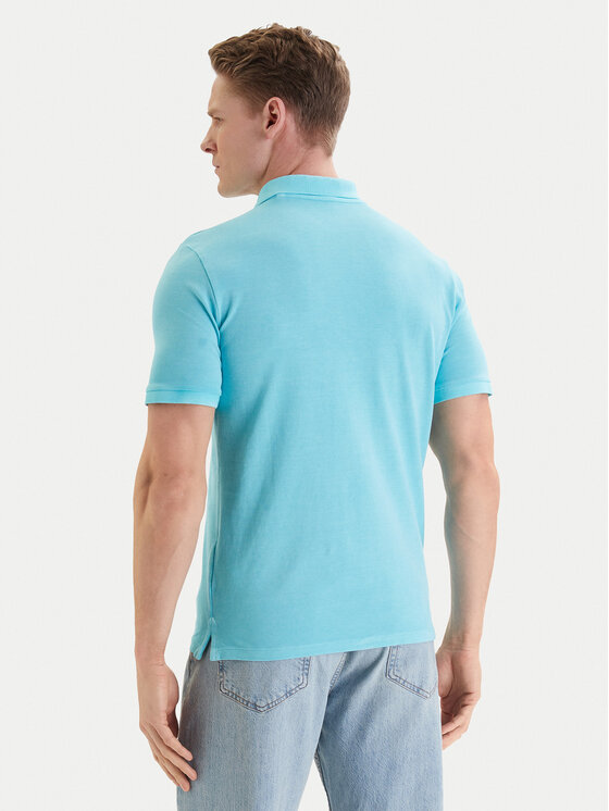 Guess Guess Поло F6GP03 K9WF1 Бірюзовий Slim Fit