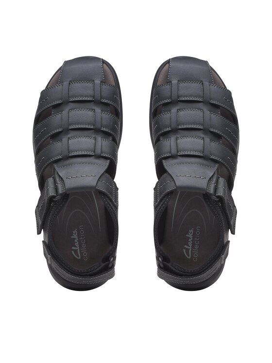 Clarks Sandały Clarks Walkford Fish 26171793 Czarny