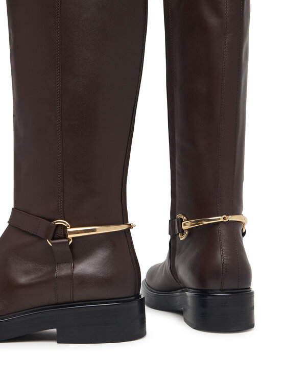 Tommy Hilfiger Μπότες Ιππασίας Tommy Hilfiger Th Stud Leather Knee Riding Boot FW0FW09608 Καφέ