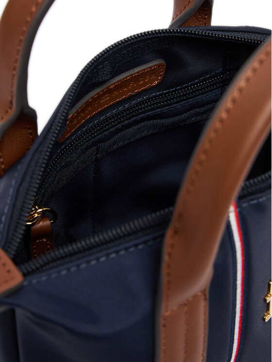 Tommy Hilfiger Rankinė Tommy Hilfiger Popette Micro Tote Corp AW0AW18552 Tamsiai mėlyna