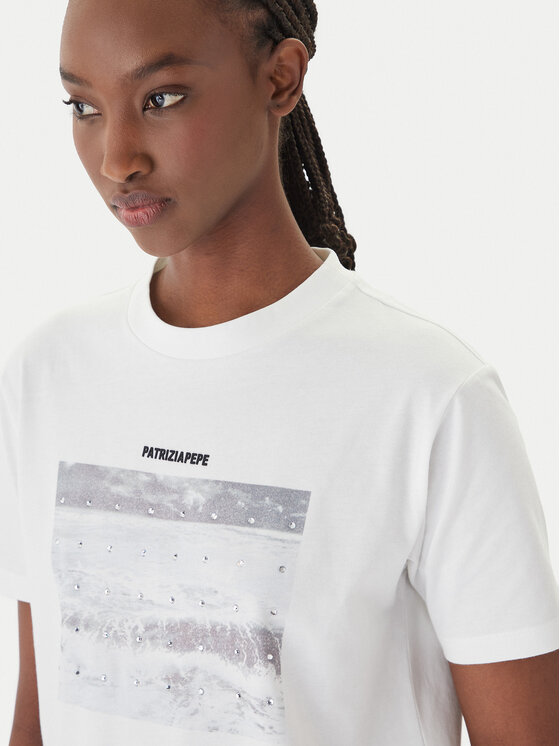 Patrizia Pepe Patrizia Pepe Camiseta 2M4536/J427-W146 Blanco Regular Fit