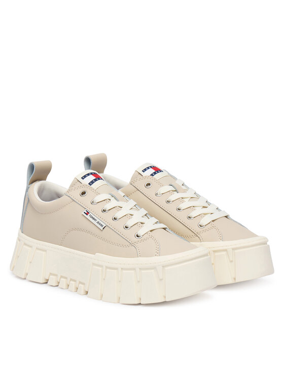 Tommy Jeans Tenisice Tommy Jeans Tjw Vulc Flatform Leather EN0EN03008 Bež