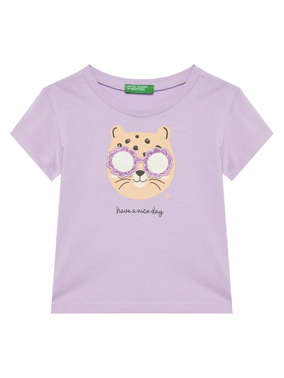 United Colors Of Benetton United Colors Of Benetton Camiseta 3096G10J8 Violeta Regular Fit