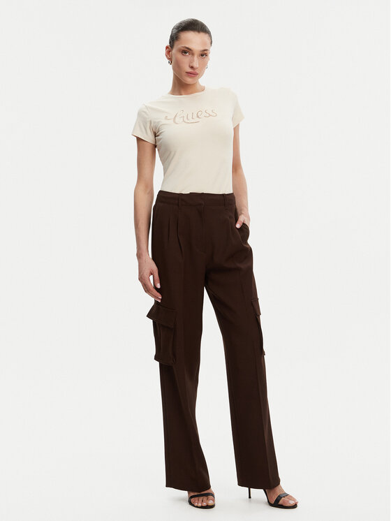 Guess Guess Póló W5GI47 KA0Q1 Ekru Slim Fit