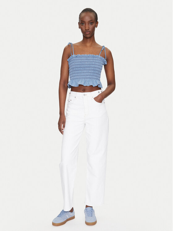 Tommy Jeans Tommy Jeans Top DW0DW20284 Modra Regular Fit