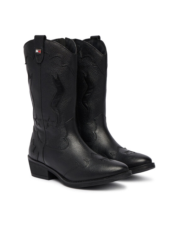 Tommy Hilfiger Каубойски обувки Tommy Hilfiger T3A6-35193-0036 Черен