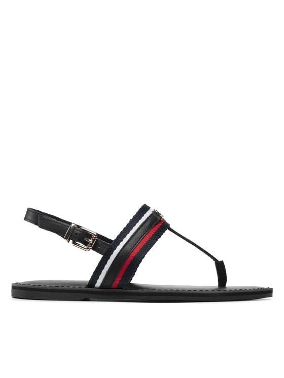 Tommy Hilfiger Szandál Tommy Hilfiger Corporate Th Webbing Flat Sandal FW0FW06543 Fekete
