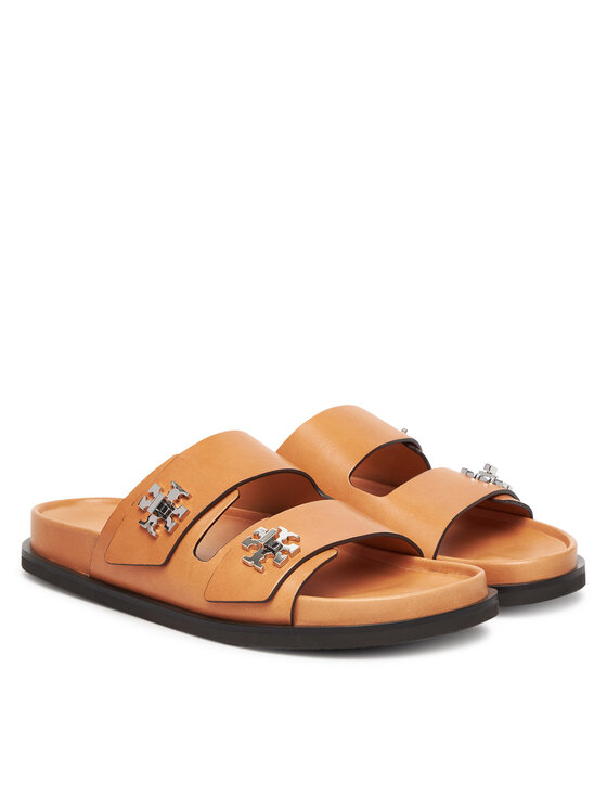 Tory Burch Шльопанці Tory Burch T Lock Sport Slide 166905 Коричневий